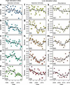 Species richness and diversity chart