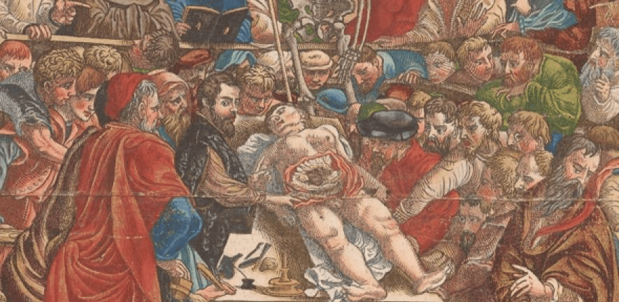 Andrea Vesalius performing a dissection in 1543