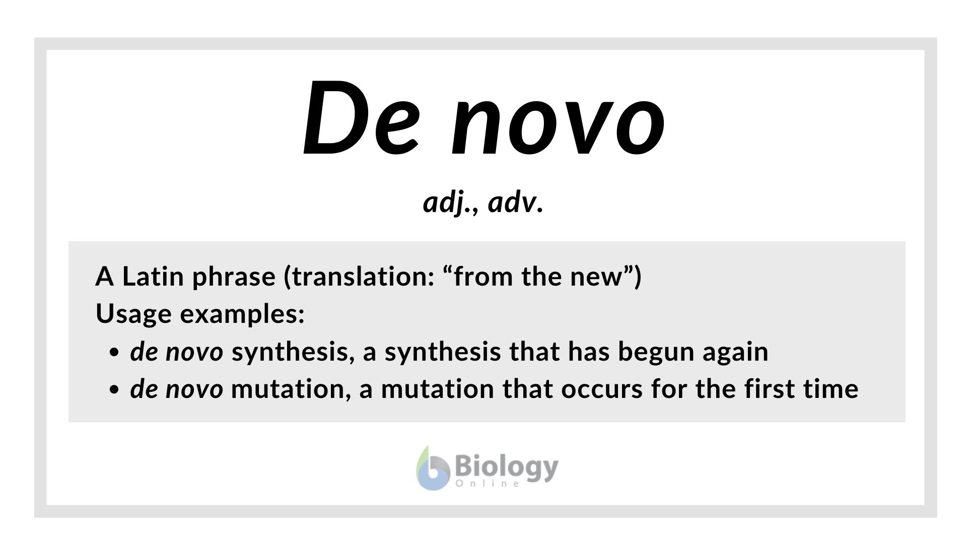 de novo definition