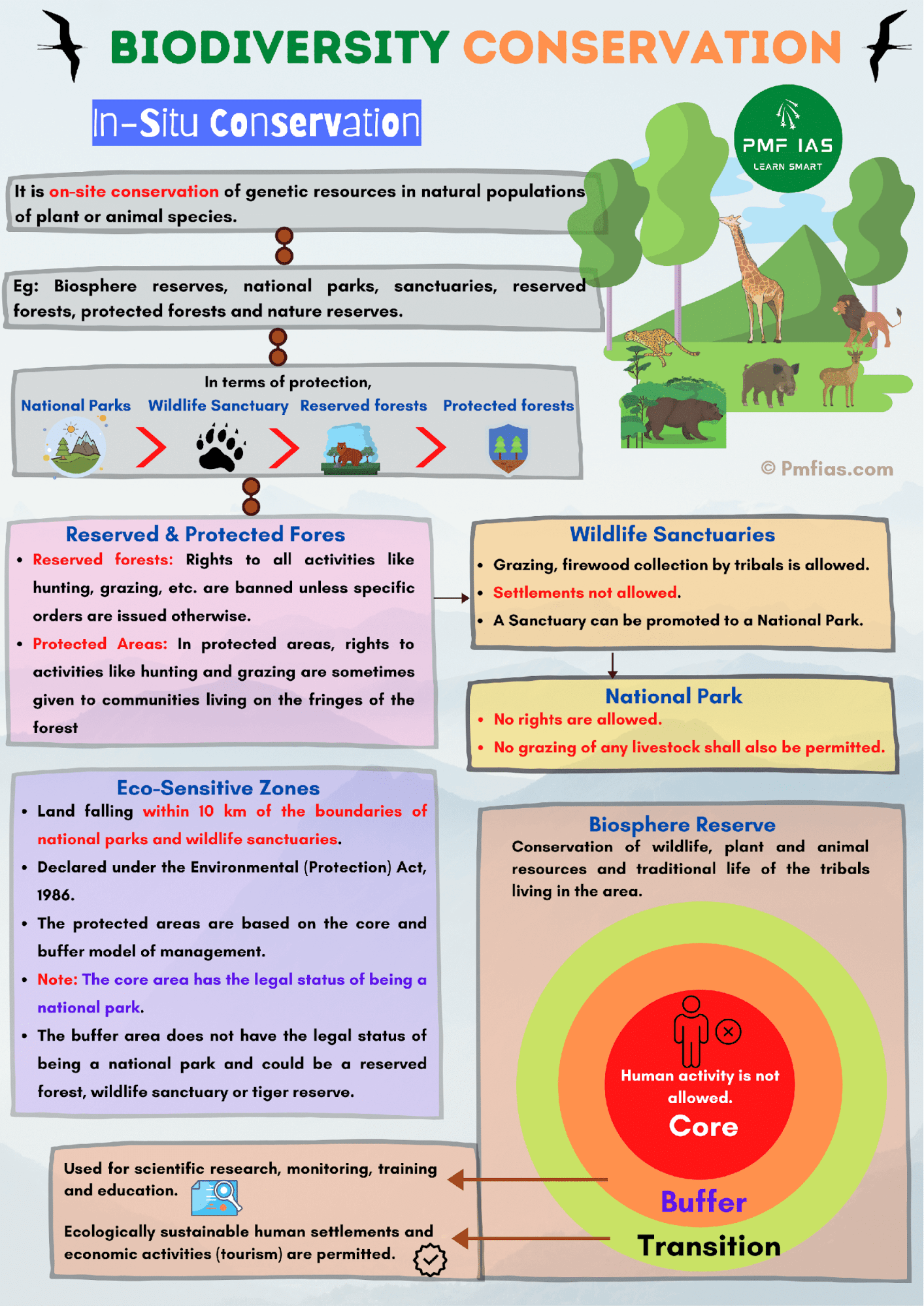 steps for biodiversity in situ conservation