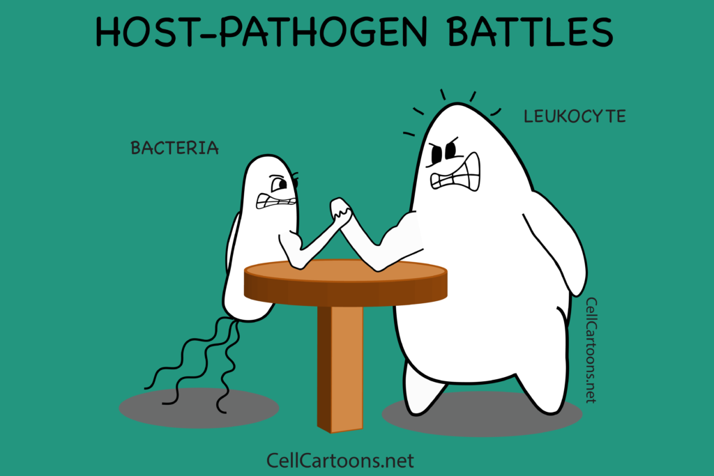 host-pathogen battles cartoon