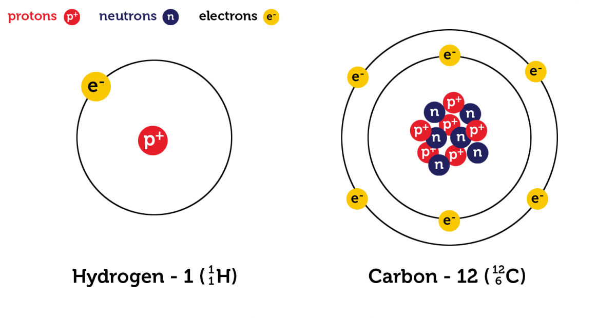 Structure of hydrogen and carbon atoms